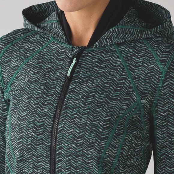 Lululemon Daily Practice Jacket Irregular Spacebone Sea Mist Deep Green / Black - Picture 3 of 14